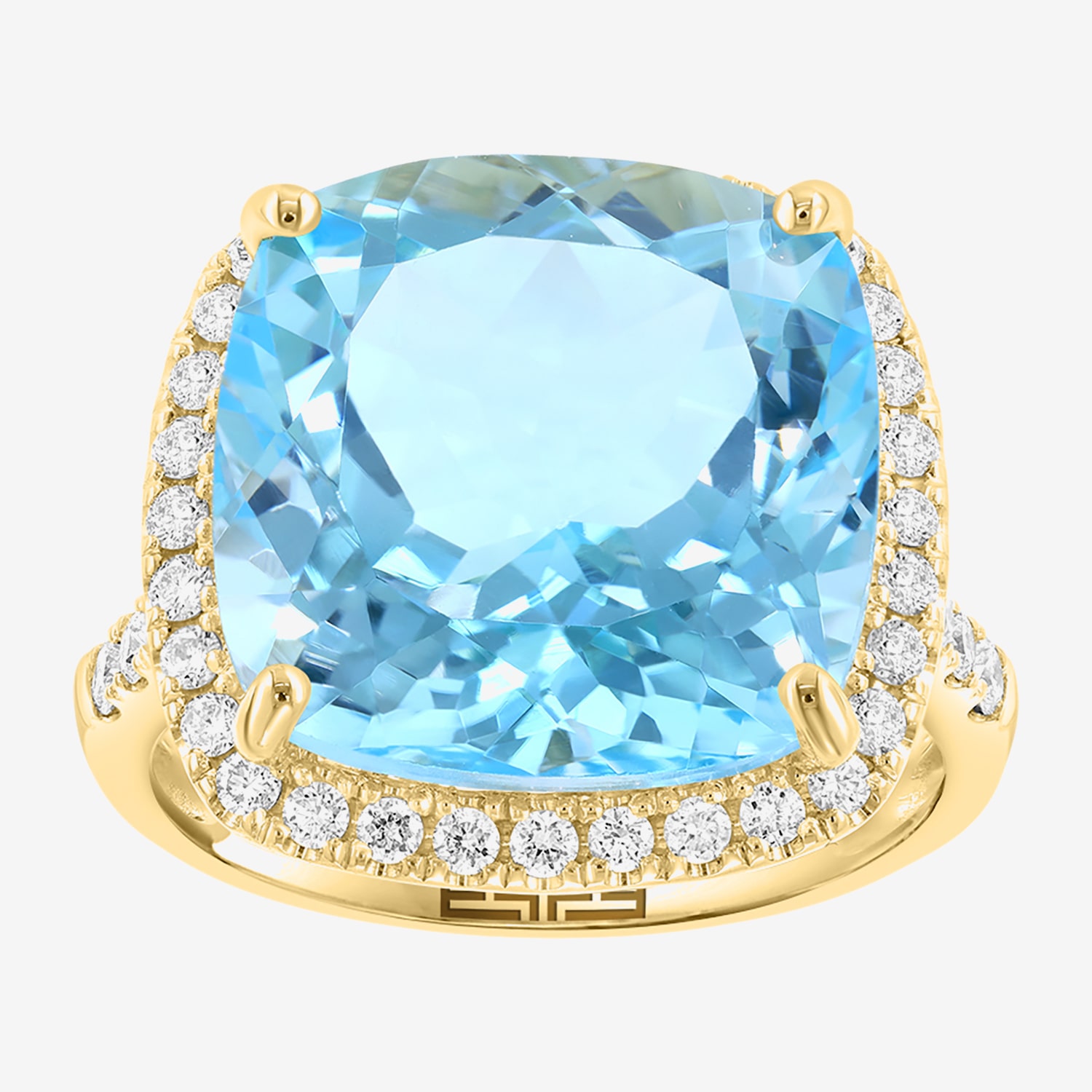 Effy Final Call Limited Quantities! Womens 1/2 CT. T.W. Genuine Blue Topaz 14K Gold Cushion Cocktail Ring