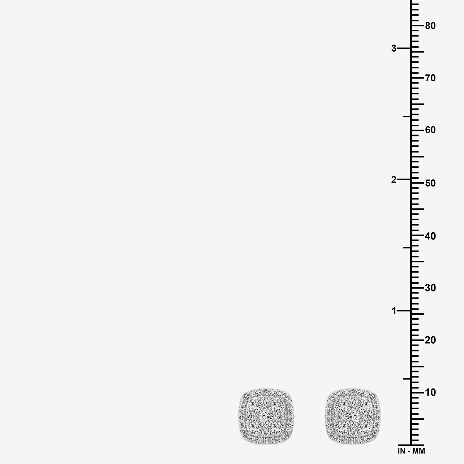 (F / Si1-Si2) 1 CT. T.W. Lab Grown White Diamond 10.4mm Cushion Stud Earrings