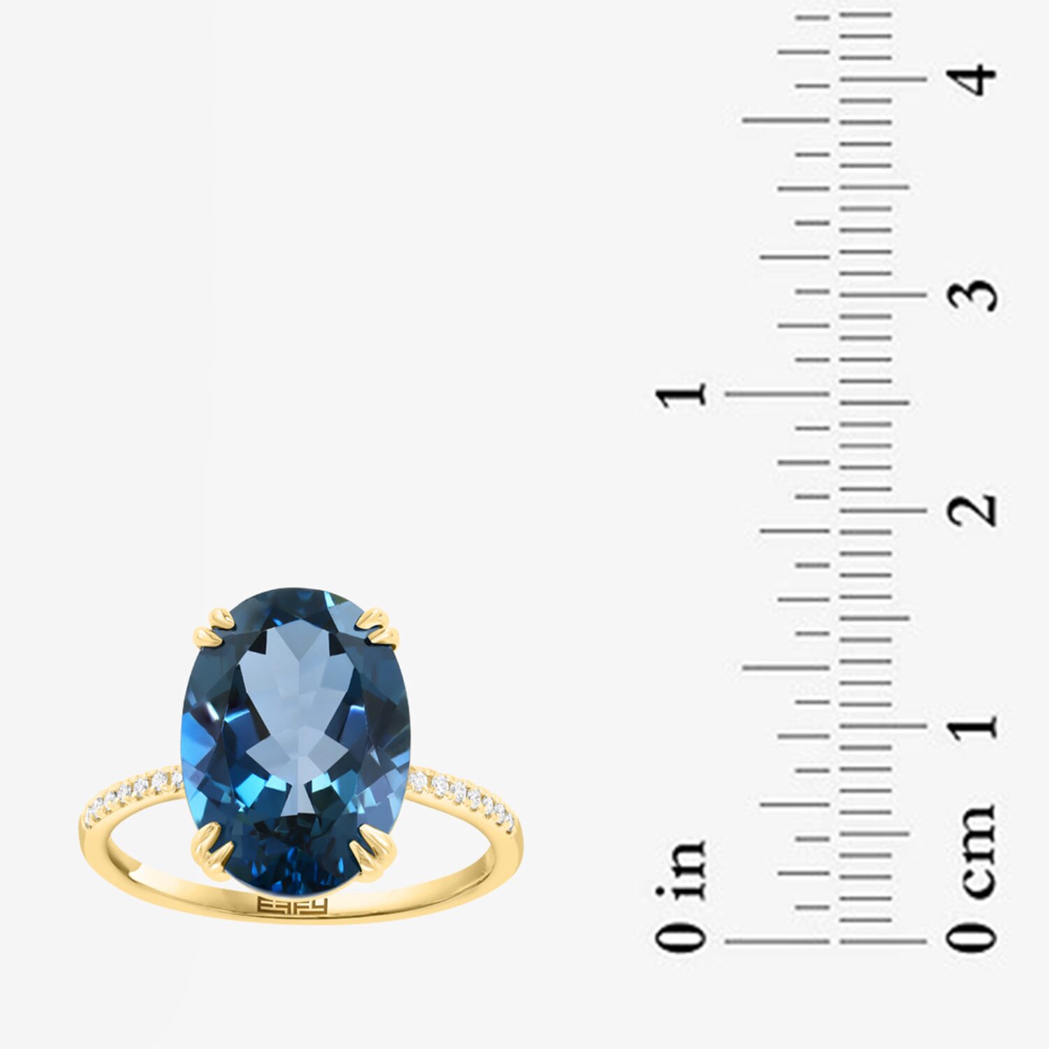 Effy Final Call Limited Quantities! Womens Diamond Accent Genuine Blue Topaz 14K Gold Oval Cocktail Ring