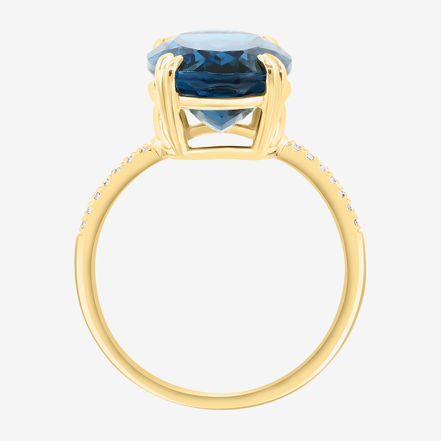 Effy Final Call Limited Quantities! Womens Diamond Accent Genuine Blue Topaz 14K Gold Oval Cocktail Ring