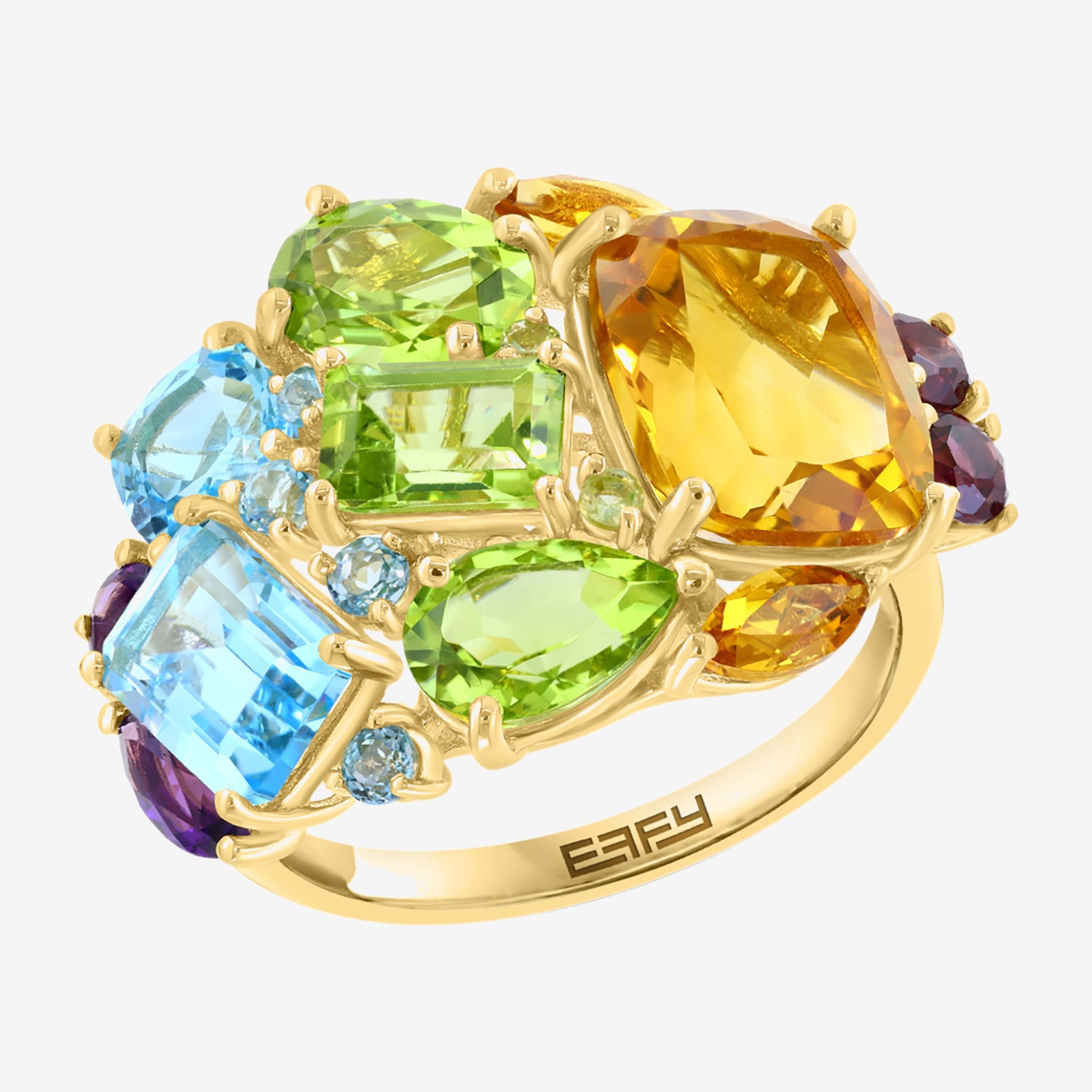 Effy Final Call Limited Quantities! Womens Genuine Multi Color 14K Gold Cocktail Ring