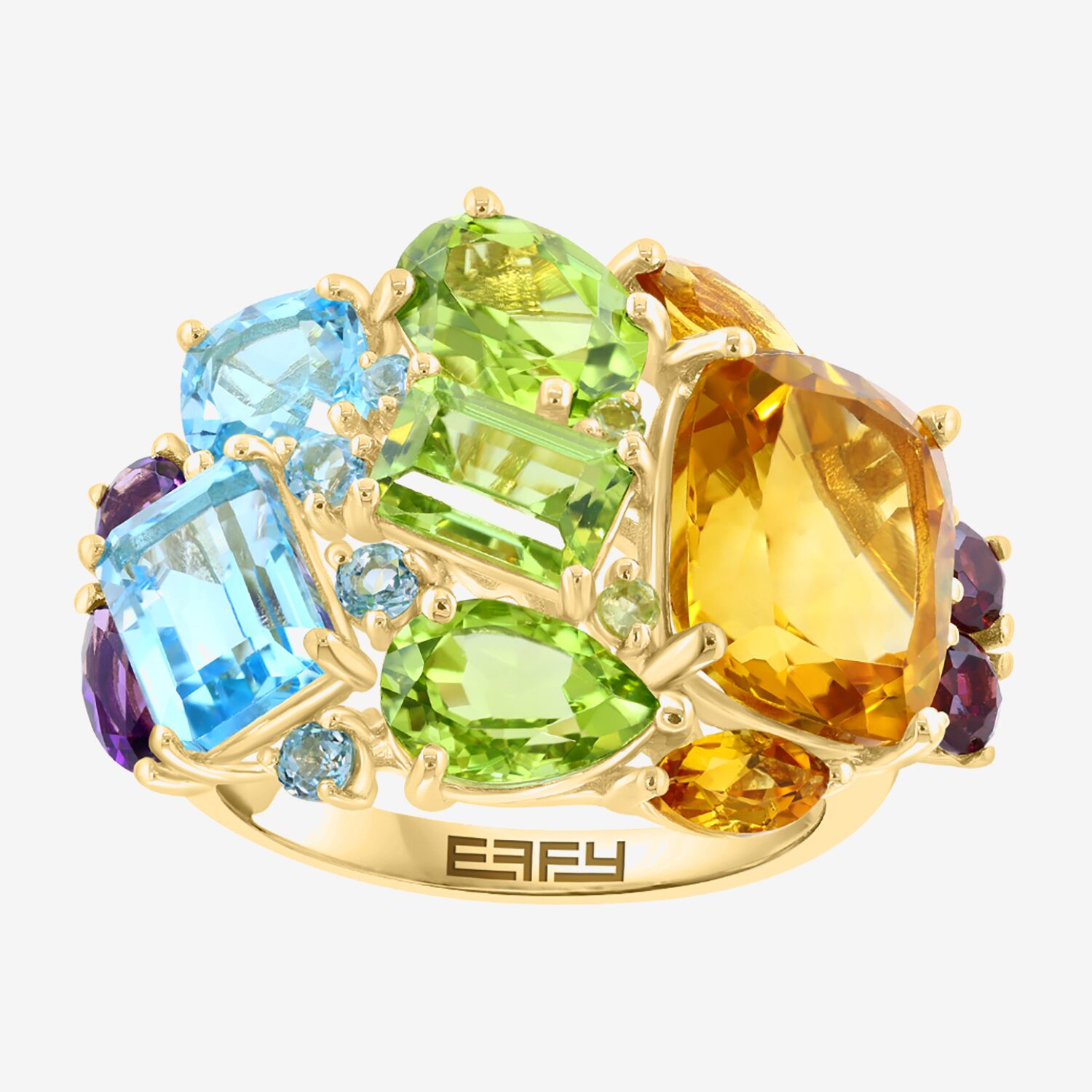 Effy Final Call Limited Quantities! Womens Genuine Multi Color 14K Gold Cocktail Ring
