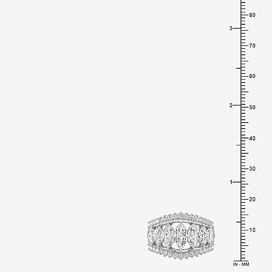 (F / Si1-Si2) Womens 2 1/2 CT. T.W. Lab Grown White Diamond 14K Gold Over Silver Cocktail Ring