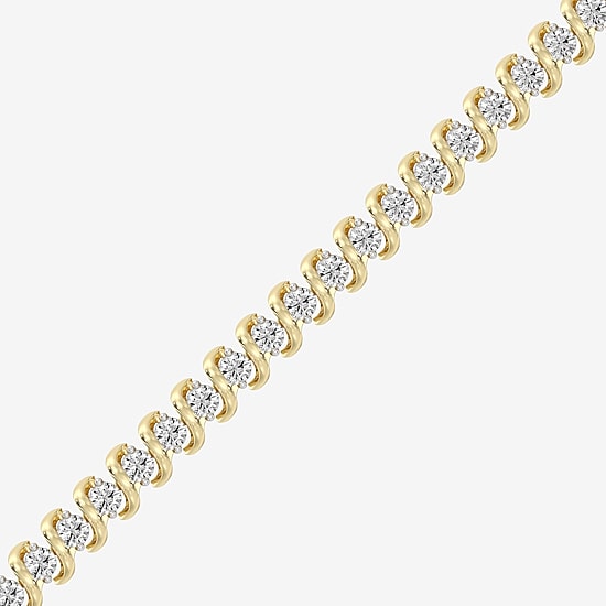 (F/ Si1-Si2) Womens 4 CT. T.W. Lab Grown White Diamond 14K Gold Over Silver 7.5 Inch Tennis Bracelet