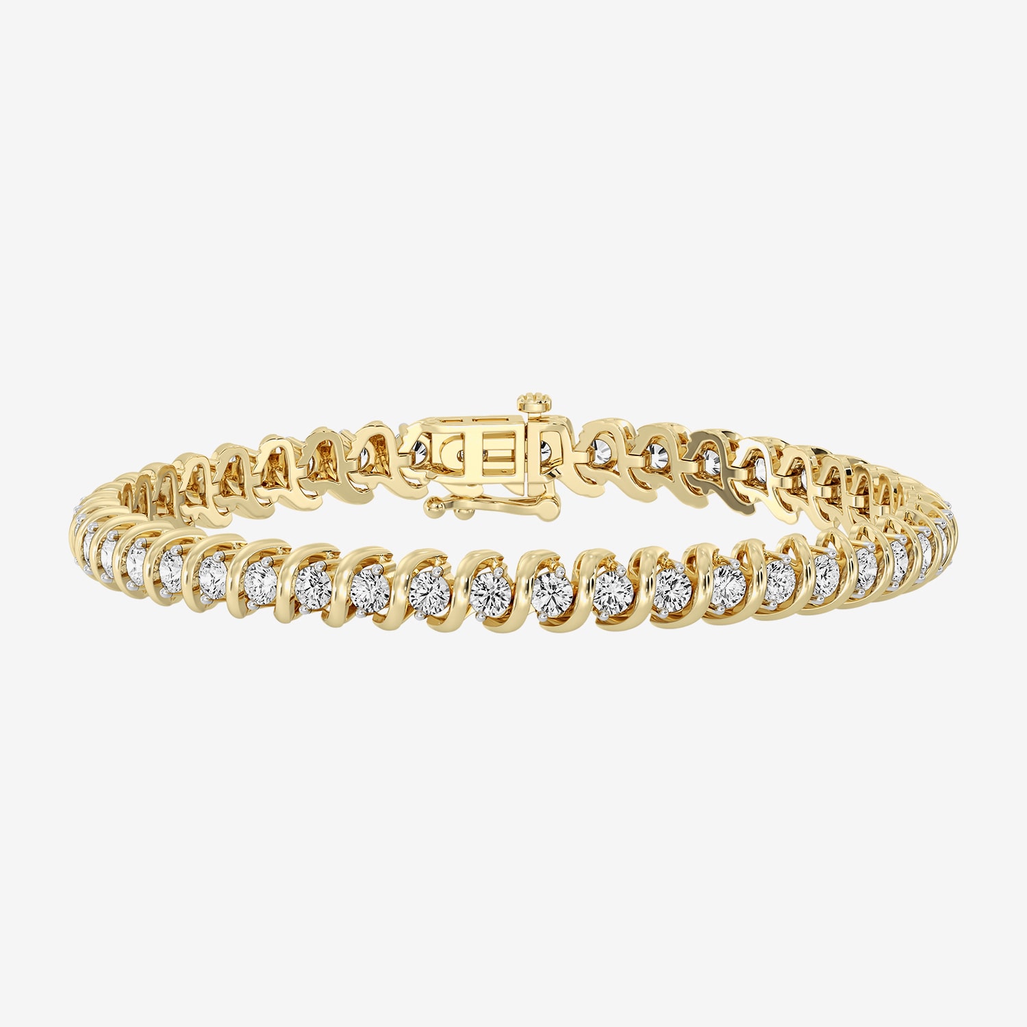 (F/ Si1-Si2) Womens 4 CT. T.W. Lab Grown White Diamond 14K Gold Over Silver 7.5 Inch Tennis Bracelet