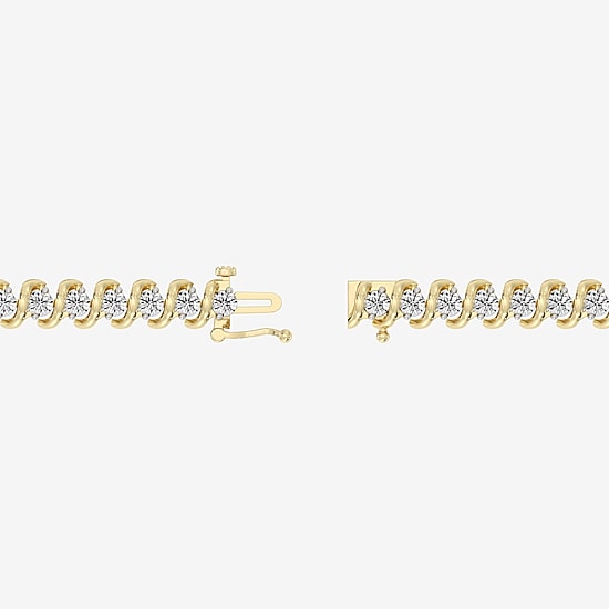 (F/ Si1-Si2) Womens 4 CT. T.W. Lab Grown White Diamond 14K Gold Over Silver 7.5 Inch Tennis Bracelet