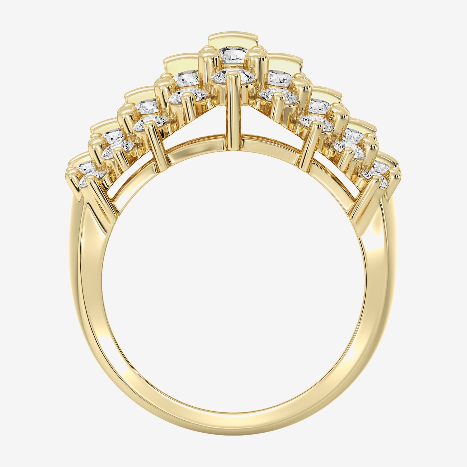 (F / Si1-Si2) Womens 2.5MM 3 CT. T.W. Lab Grown White Diamond 14K Gold Over Silver Band