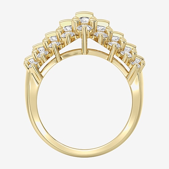(F / Si1-Si2) Womens 2.5MM 3 CT. T.W. Lab Grown White Diamond 14K Gold Over Silver Band