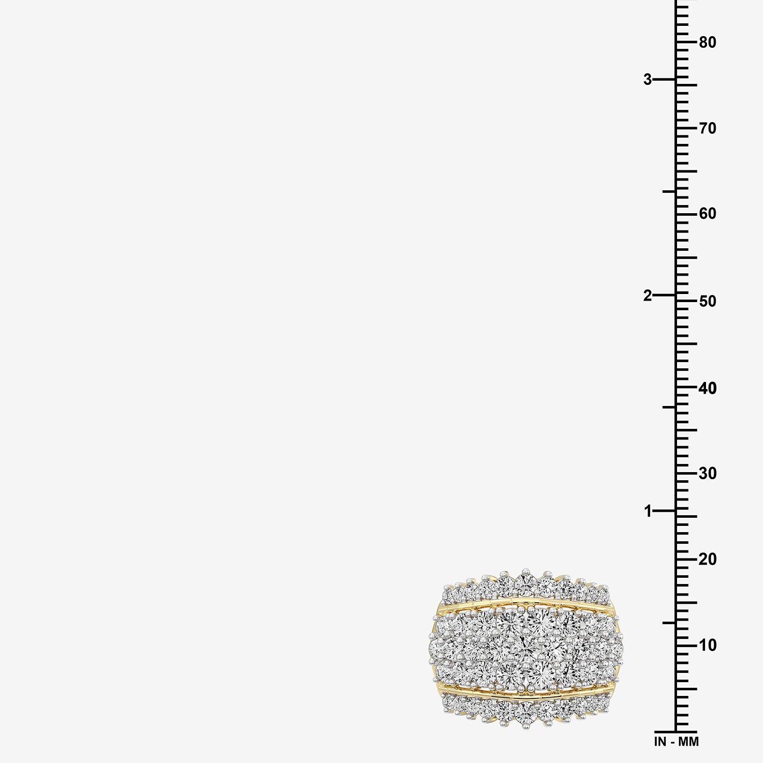 (F / Si1-Si2) Womens 3MM 3 CT. T.W. Lab Grown White Diamond 10K Gold Band