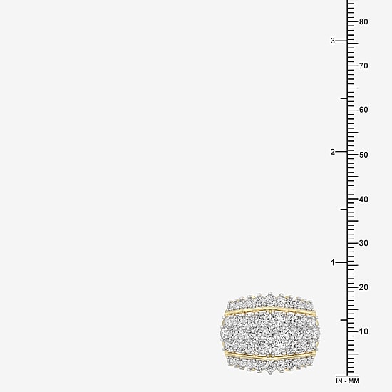 (F / Si1-Si2) Womens 3MM 3 CT. T.W. Lab Grown White Diamond 10K Gold Band