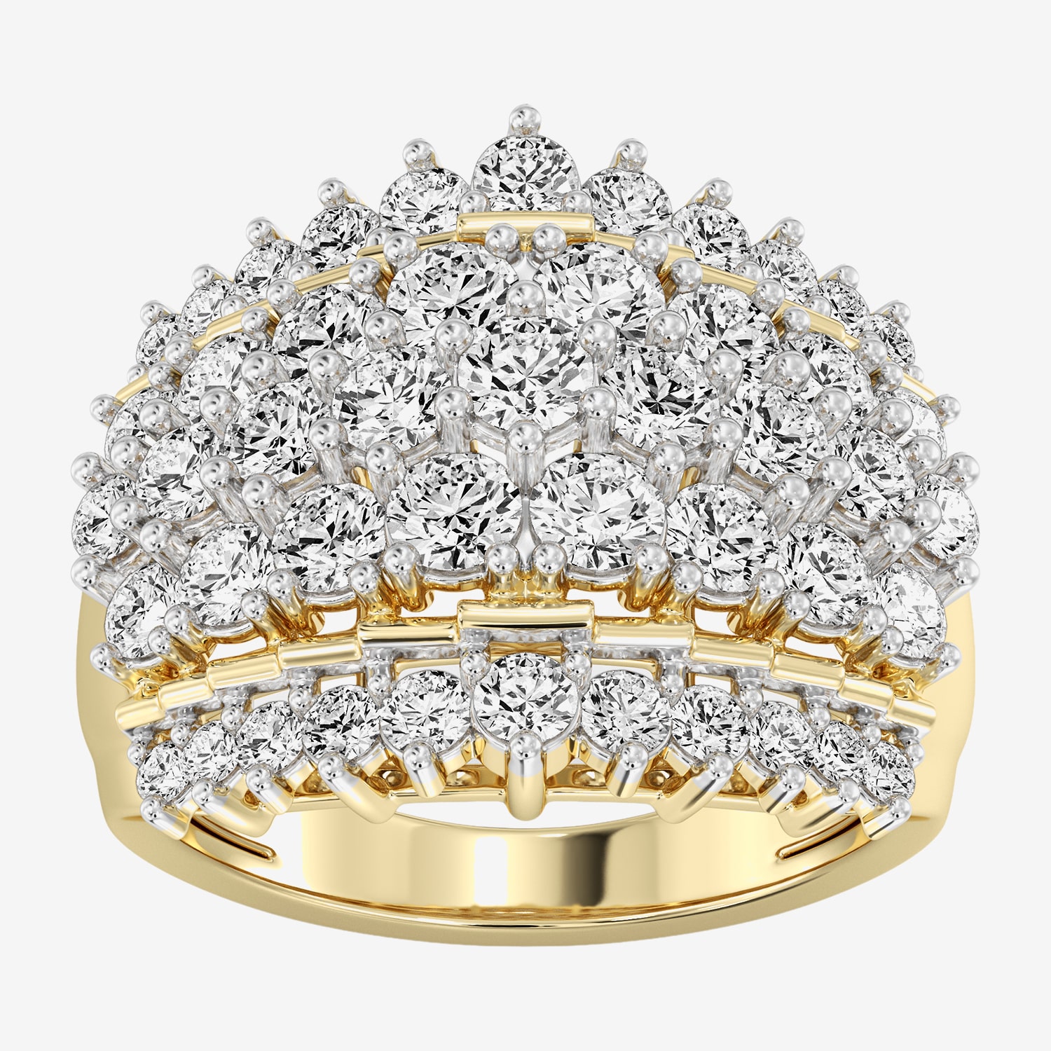 (F / Si1-Si2) Womens 3MM 3 CT. T.W. Lab Grown White Diamond 10K Gold Band