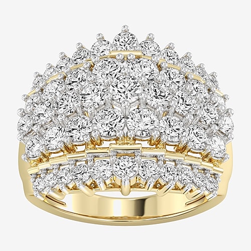 (F / Si1-Si2) Womens 3MM 3 CT. T.W. Lab Grown White Diamond 10K Gold Band, 9, Yellow