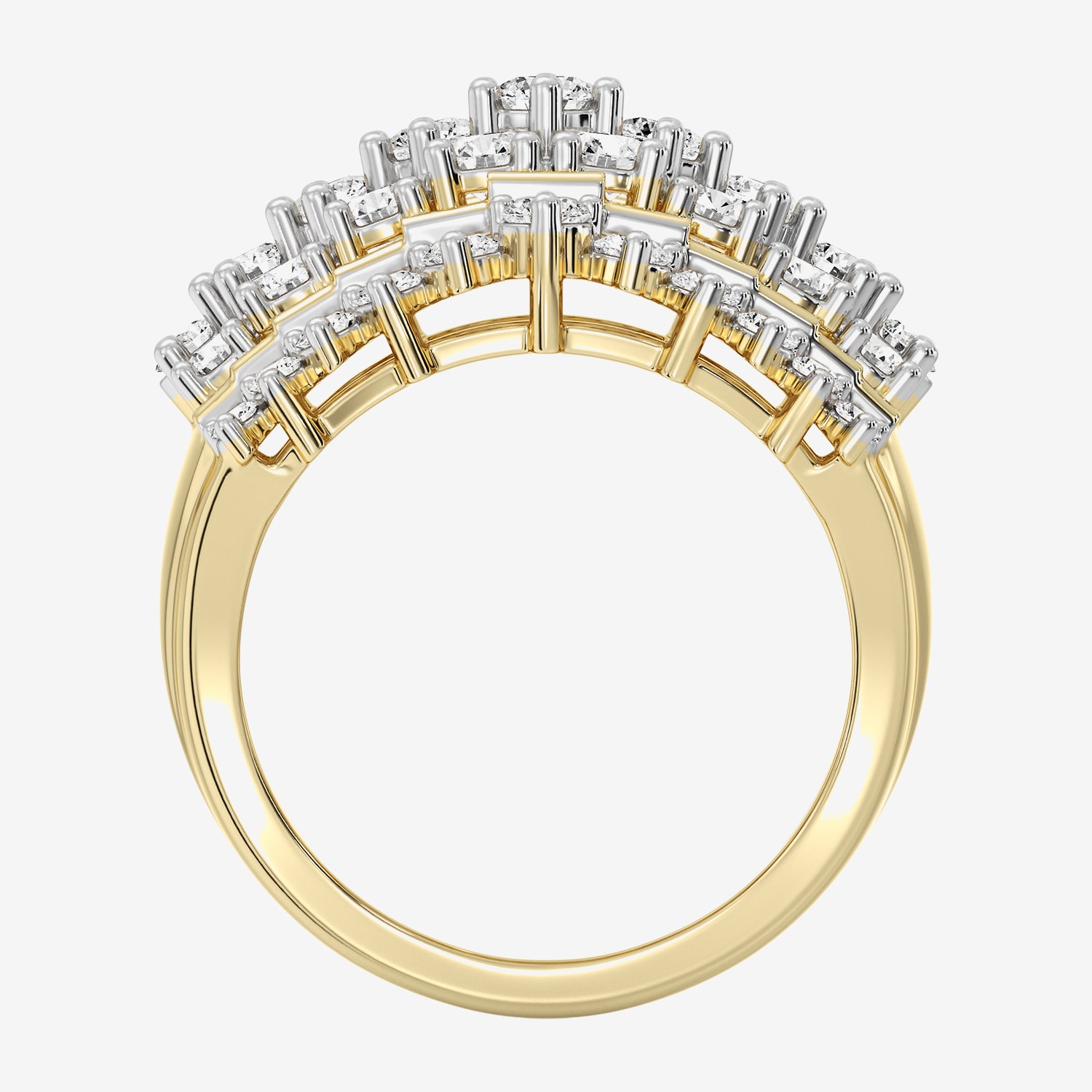 (F / Si1-Si2) Womens 3MM 3 CT. T.W. Lab Grown White Diamond 10K Gold Band