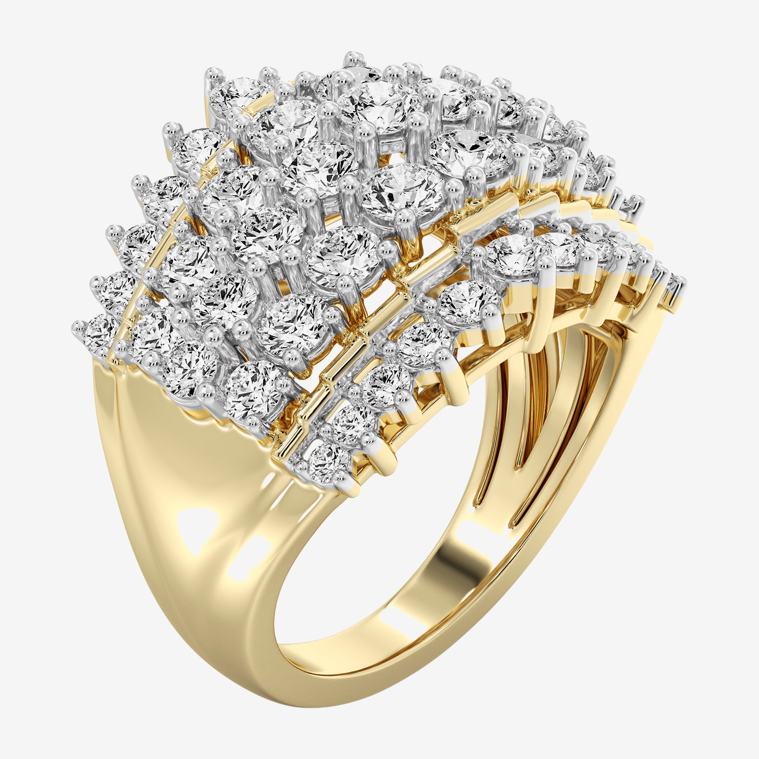 (F / Si1-Si2) Womens 3MM 3 CT. T.W. Lab Grown White Diamond 10K Gold Band