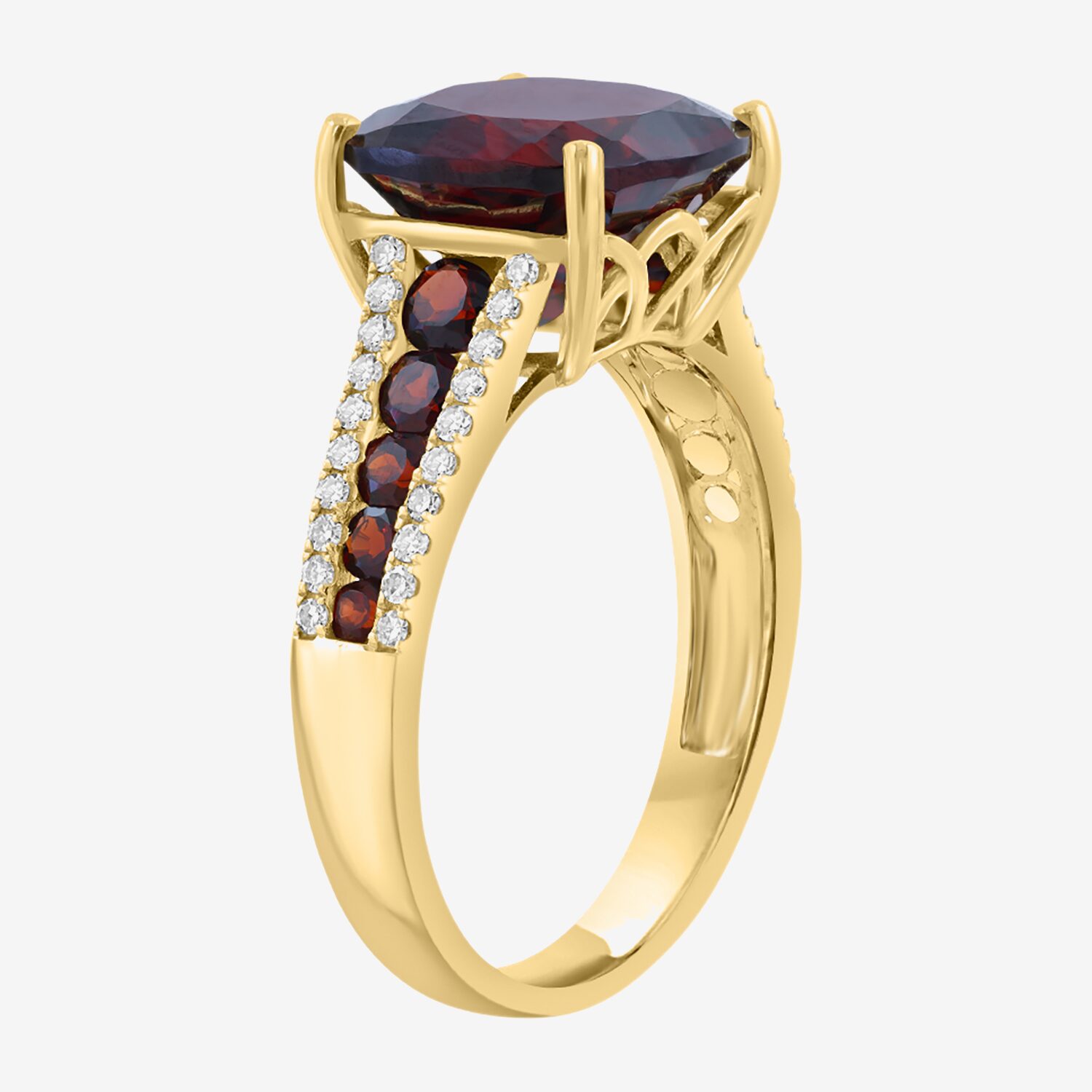Effy Final Call Limited Quantities! Womens 1/5 CT. Genuine Red Garnet 14K Gold Cushion Cocktail Ring