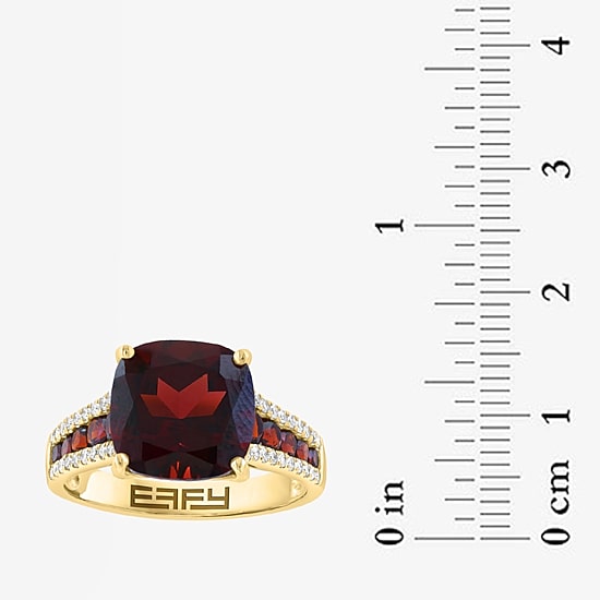 Effy Final Call Limited Quantities! Womens 1/5 CT. Genuine Red Garnet 14K Gold Cushion Cocktail Ring
