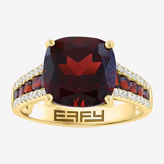 Effy Final Call Limited Quantities! Womens 1/5 CT. Genuine Red Garnet 14K Gold Cushion Cocktail Ring