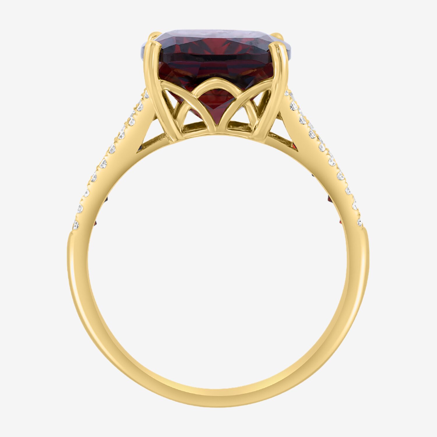 Effy Final Call Limited Quantities! Womens 1/5 CT. Genuine Red Garnet 14K Gold Cushion Cocktail Ring