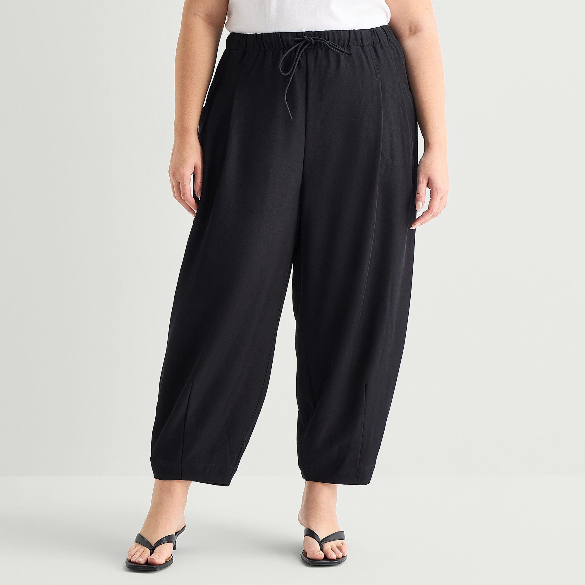 A.N.A Womens Plus Cinched Mid Rise Pull-On Pant