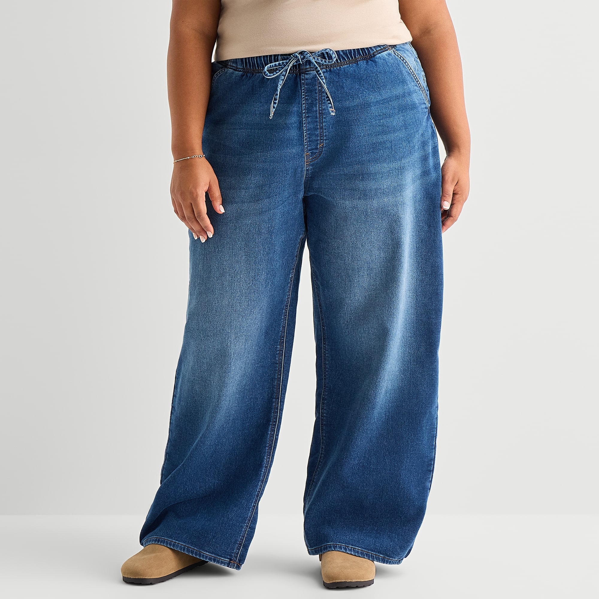 A.N.A Cozy Womens Plus Low Rise Straight Leg Jean