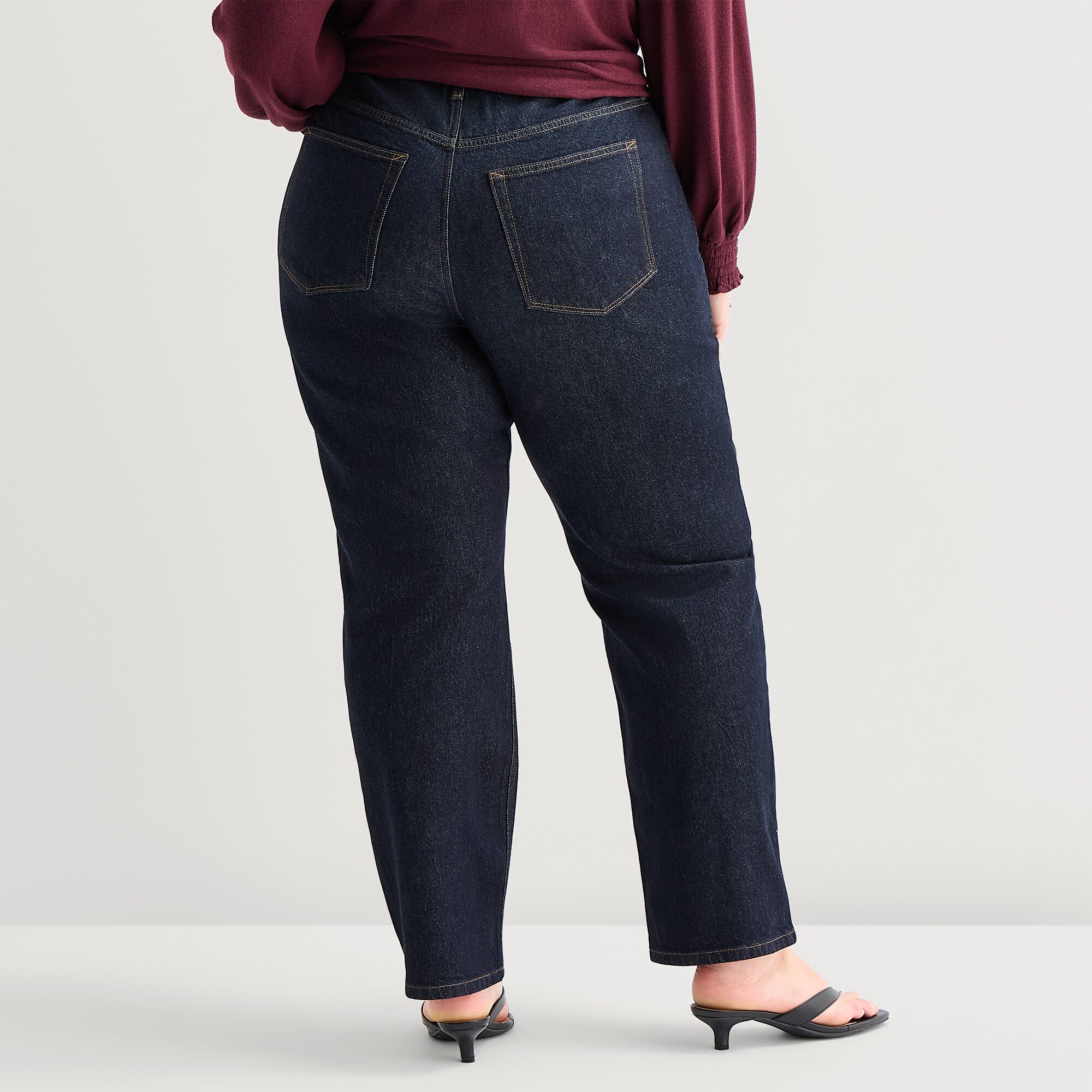 A.N.A Embellished Womens Plus Highest Rise Wide Leg Jean