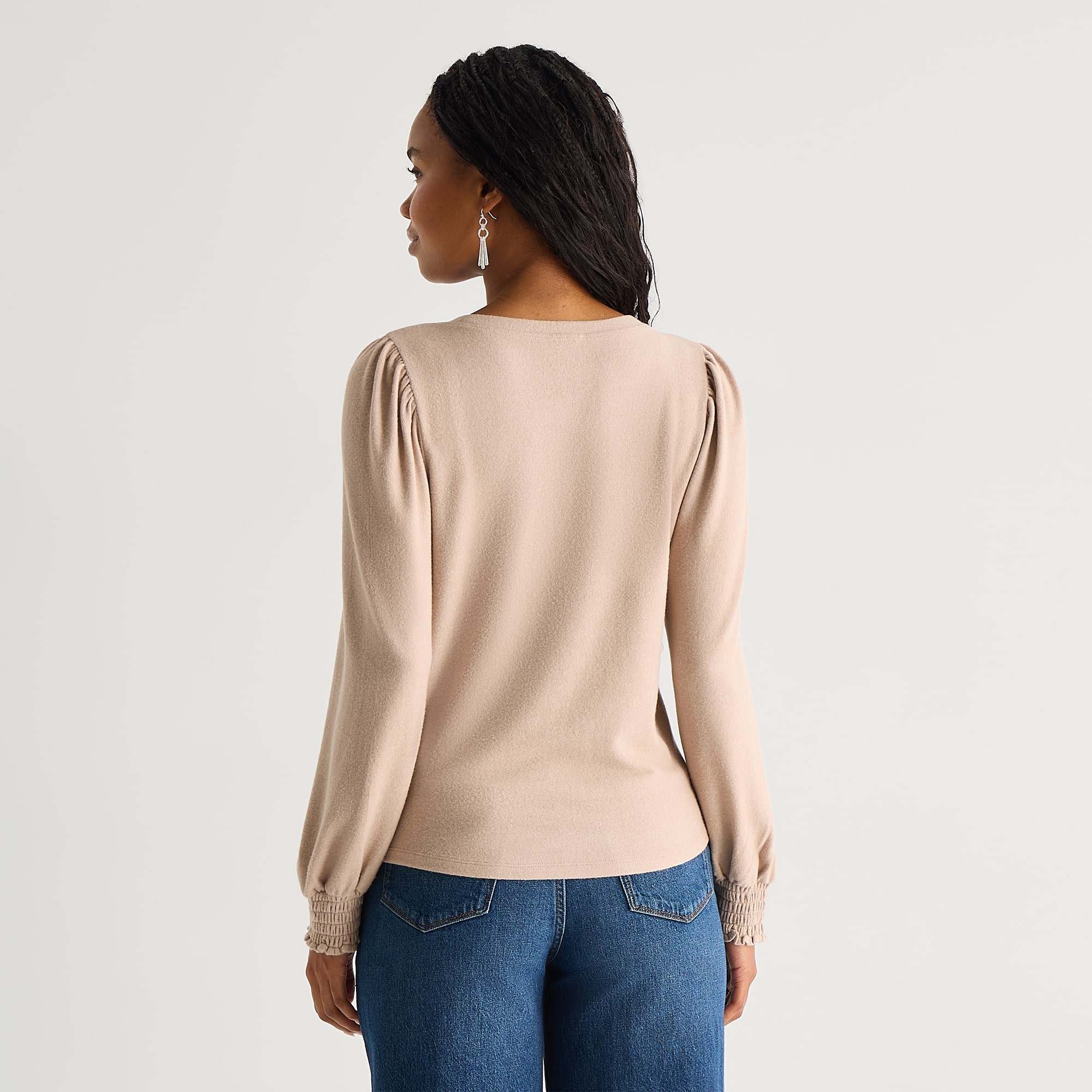 A.N.A Brushed Womens Crew Neck Long Sleeve T-Shirt