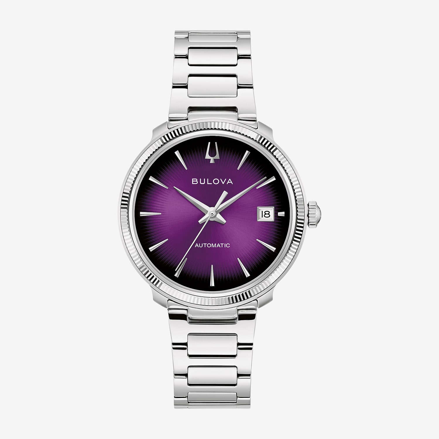 Bulova Disco By Bulova Mens Automatic Silver Tone Stainless Steel Bracelet Watch 96b485