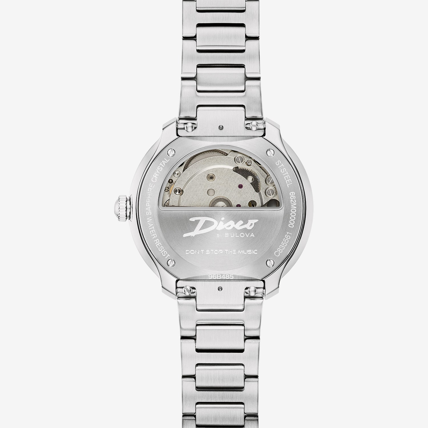 Bulova Disco By Bulova Mens Automatic Silver Tone Stainless Steel Bracelet Watch 96b485