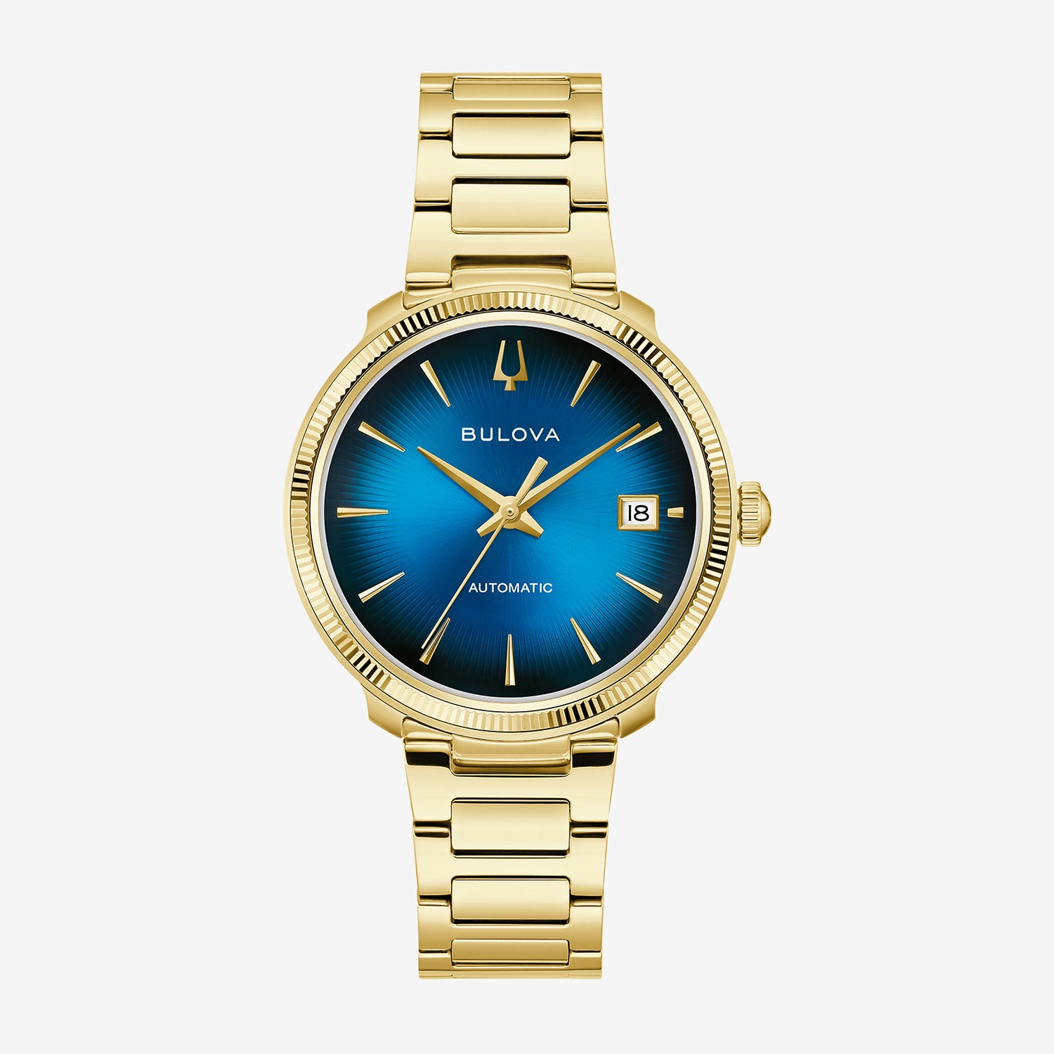 Bulova Disco By Bulova Mens Automatic Gold Tone Stainless Steel Bracelet Watch 97b247