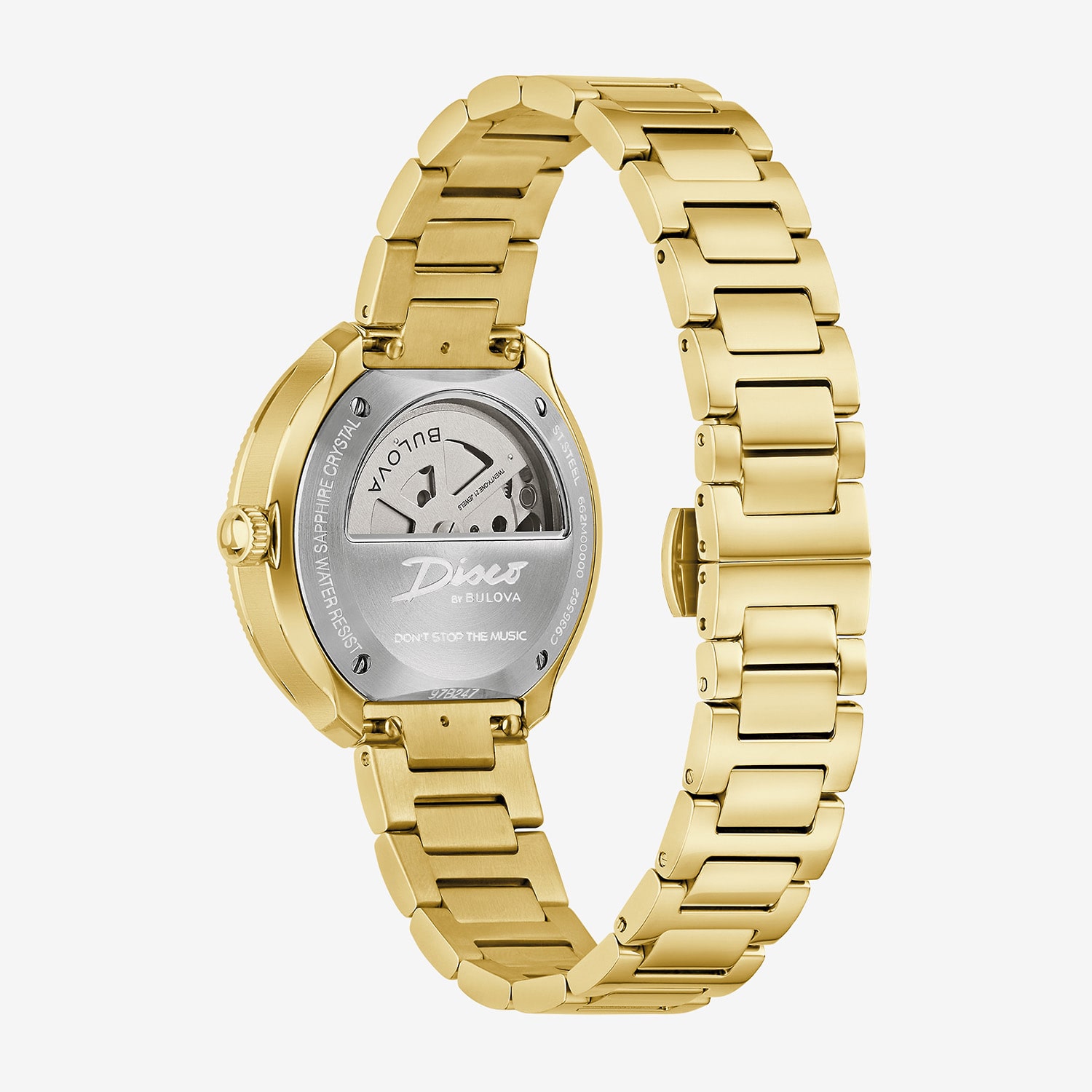 Bulova Disco By Bulova Mens Automatic Gold Tone Stainless Steel Bracelet Watch 97b247