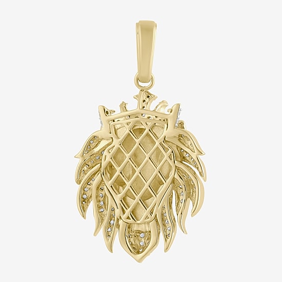 Limited Quantities! Mens 3/4 CT. T.W. Lab Grown White Diamond 24K Gold Over Silver Pendant Necklace