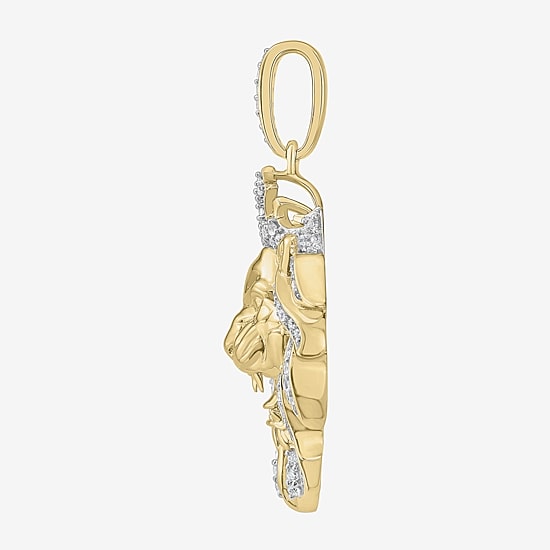 Limited Quantities! Mens 3/4 CT. T.W. Lab Grown White Diamond 24K Gold Over Silver Pendant Necklace