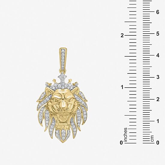 Limited Quantities! Mens 3/4 CT. T.W. Lab Grown White Diamond 24K Gold Over Silver Pendant Necklace