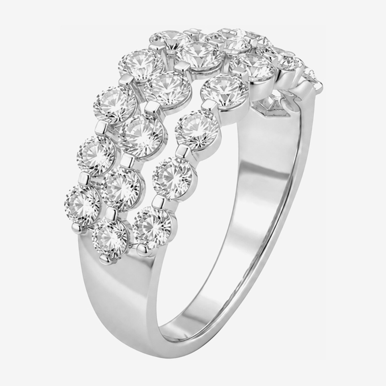 Limited Quantities! Womens 2MM CT. T.W. Lab Grown White Diamond Sterling Silver Band