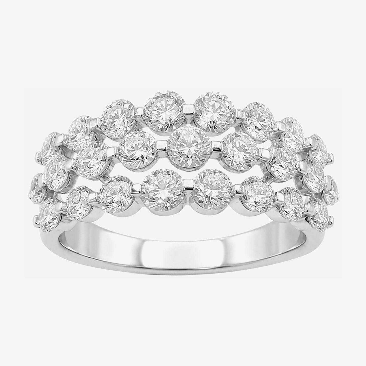 Limited Quantities! Womens 2MM CT. T.W. Lab Grown White Diamond Sterling Silver Band