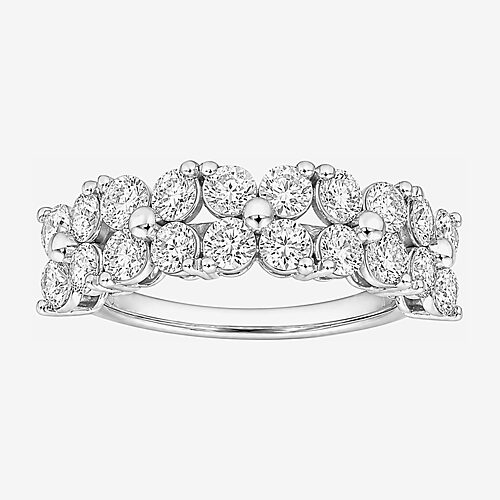 Limited Quantities! Womens 2MM 2 CT. T.W. Lab Grown White Diamond Sterling Silver Band, 9, White