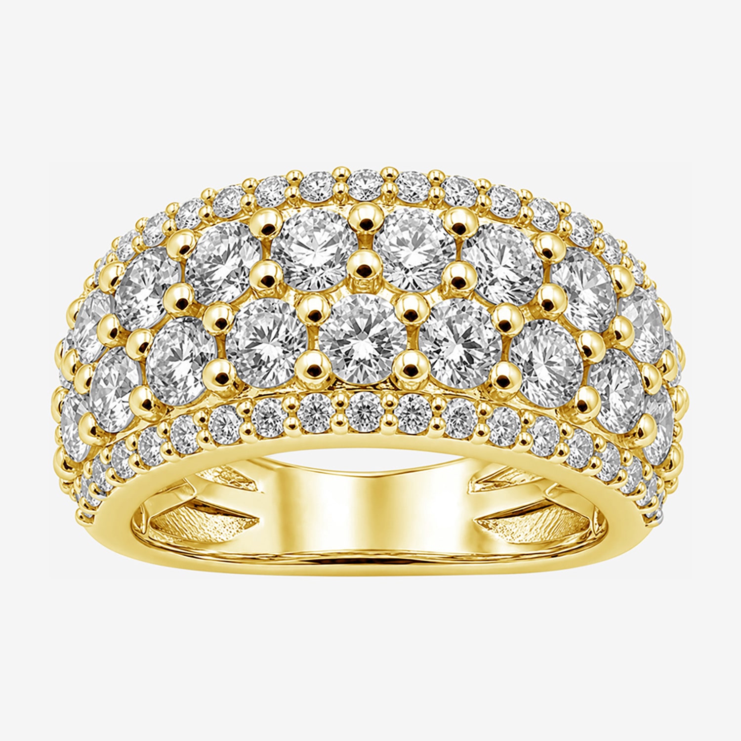 Limited Quantities! Womens 4.5MM 3 CT. T.W. Lab Grown White Diamond 14K Gold Over Silver Band