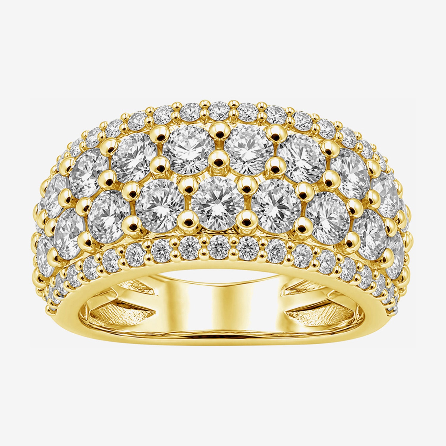 Limited Quantities! Womens 4.5MM 3 CT. T.W. Lab Grown White Diamond 14K Gold Over Silver Band