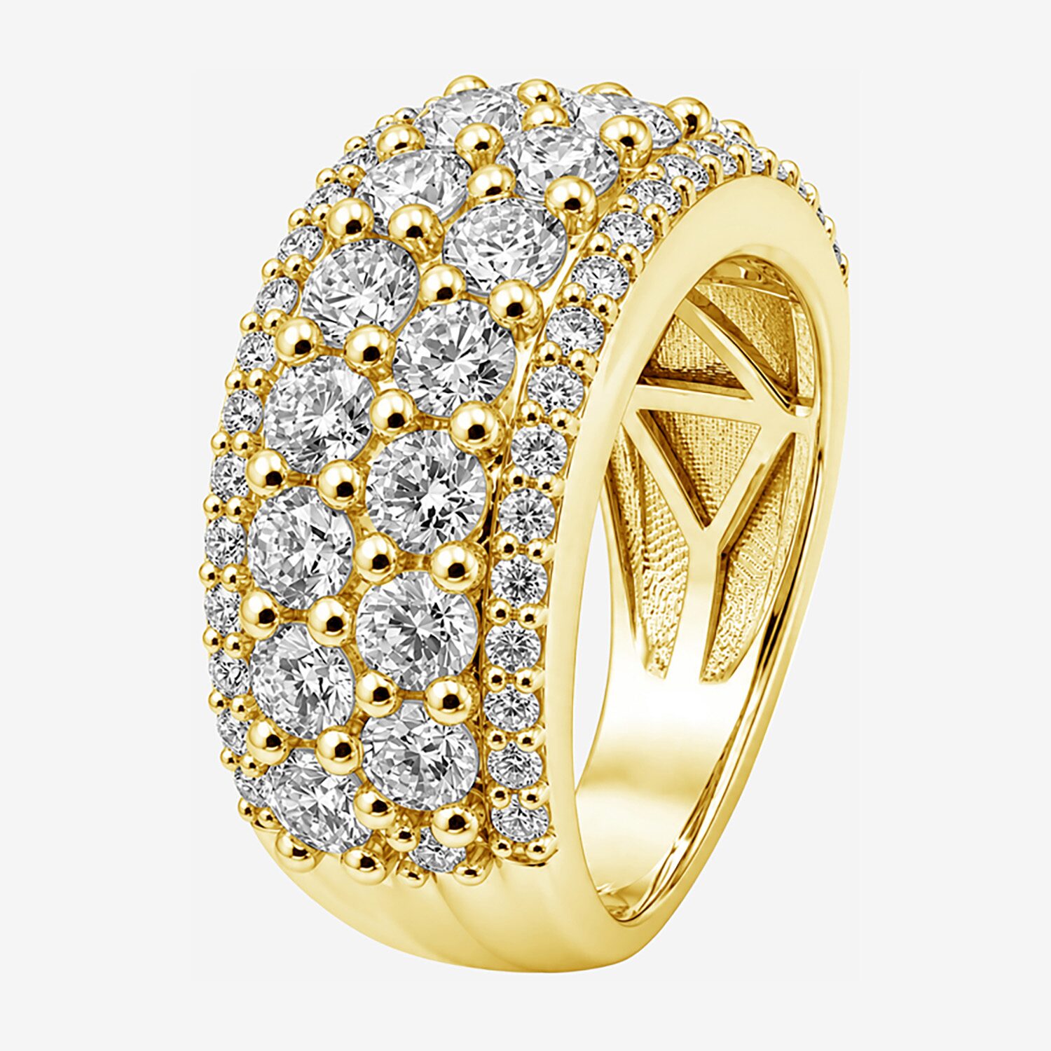 Limited Quantities! Womens 4.5MM 3 CT. T.W. Lab Grown White Diamond 14K Gold Over Silver Band