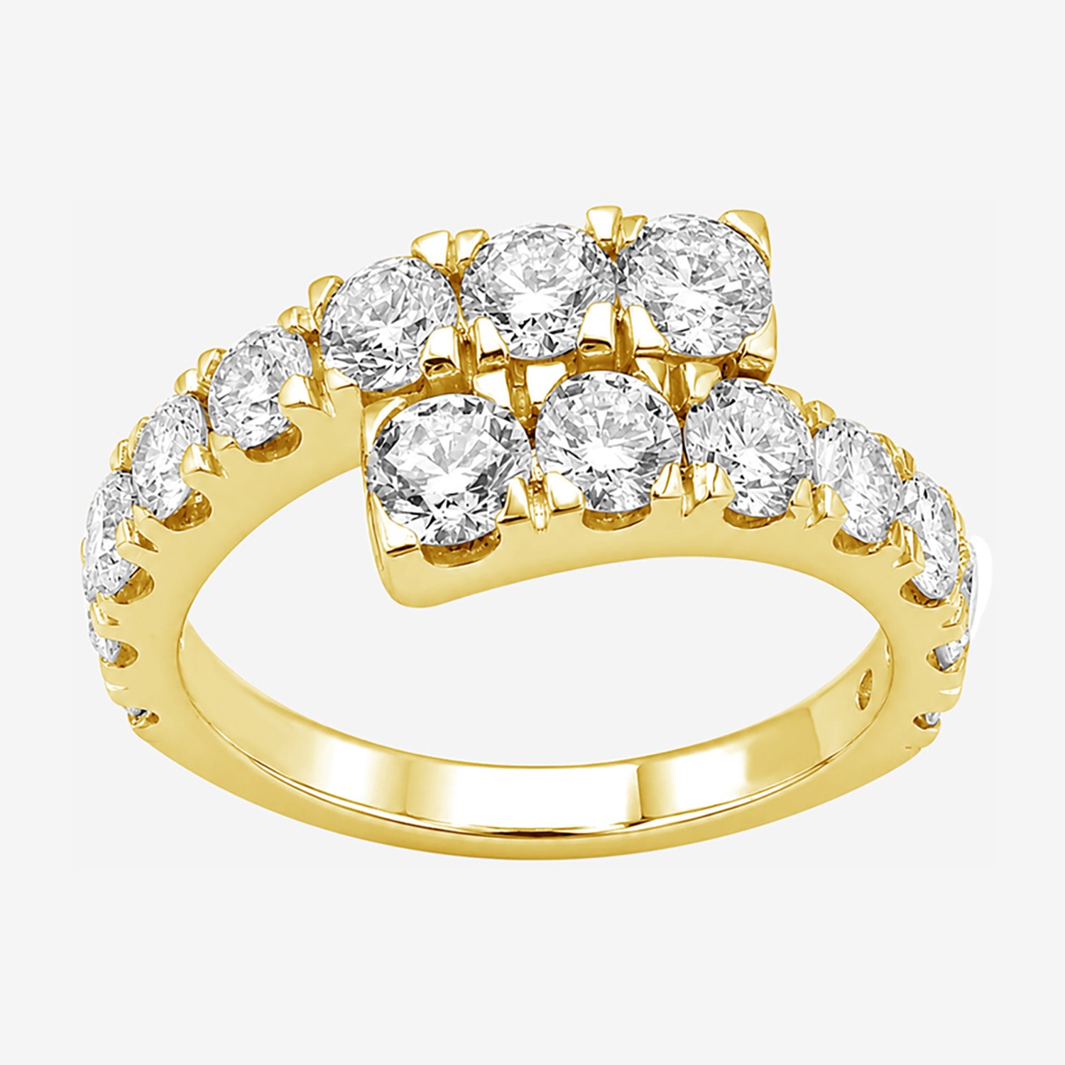 Limited Quantities! Womens 2.5MM 2 CT. T.W. Lab Grown White Diamond Sterling Silver Bypass Band