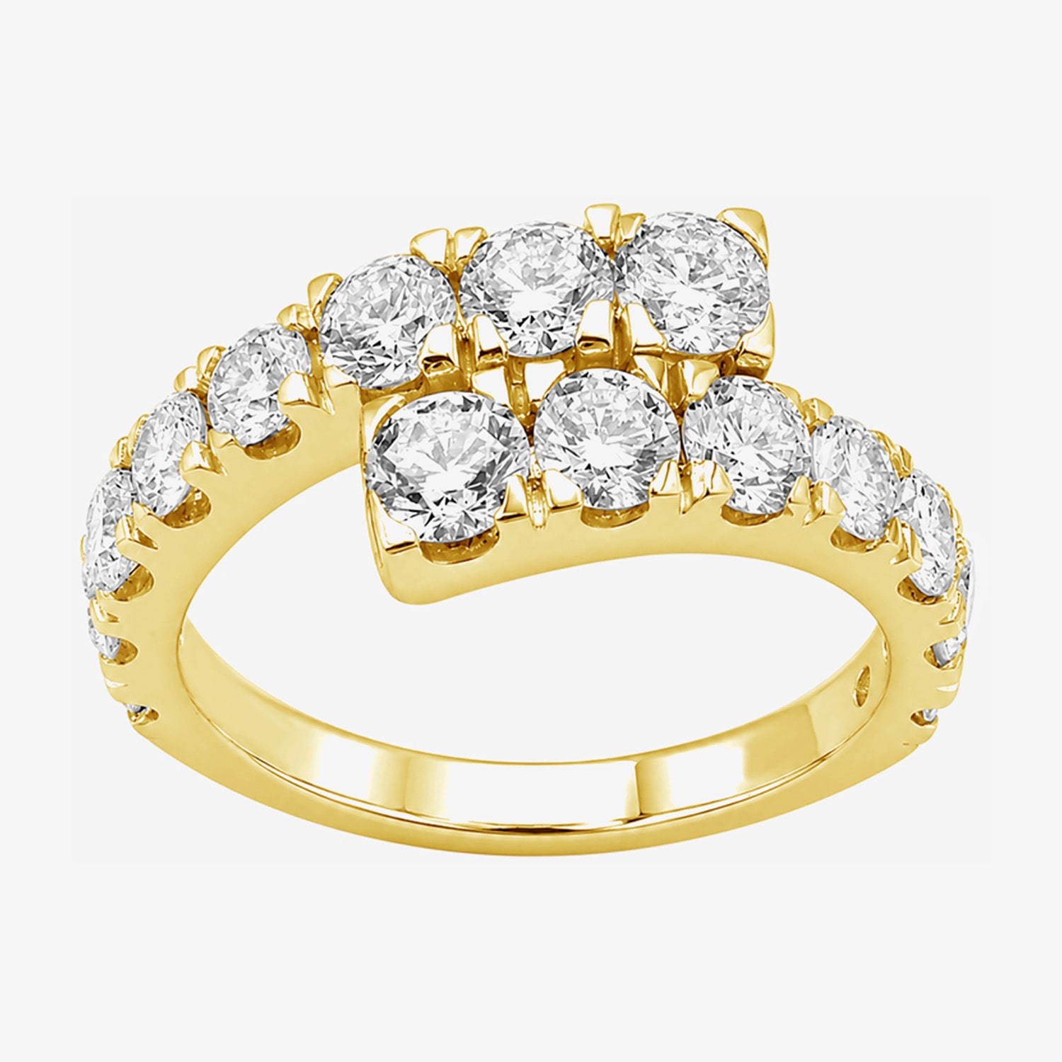 Limited Quantities! Womens 2.5MM 2 CT. T.W. Lab Grown White Diamond Sterling Silver Bypass Band