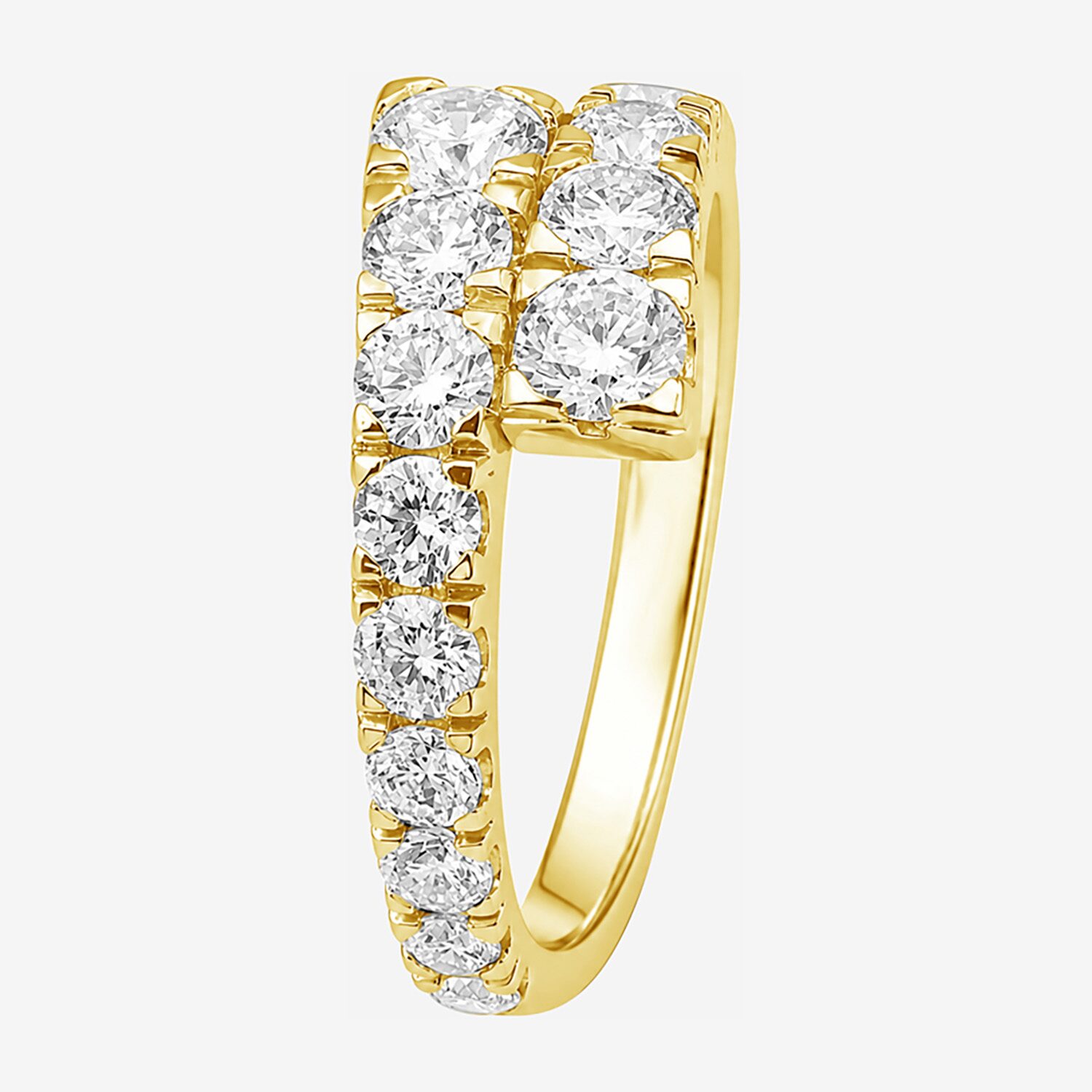 Limited Quantities! Womens 2.5MM 2 CT. T.W. Lab Grown White Diamond Sterling Silver Bypass Band