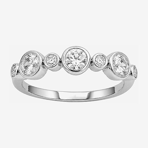 Limited Quantities! Womens 2.5MM 1 CT. T.W. Lab Grown White Diamond Sterling Silver Band, 9, White