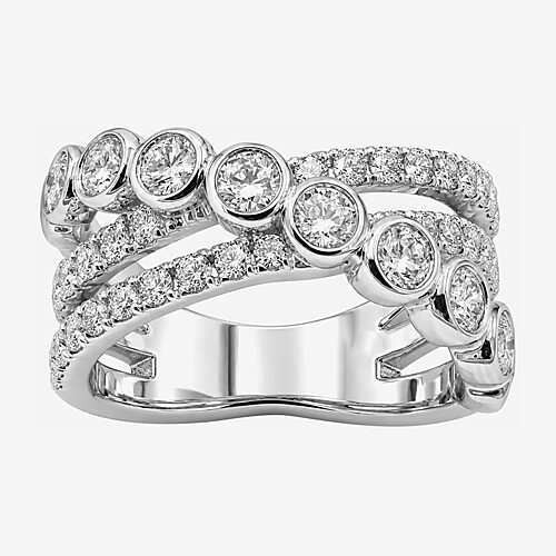 Limited Quantities! Womens 7.5MM 2 CT. T.W. Lab Grown White Diamond Sterling Silver Band, 9, White
