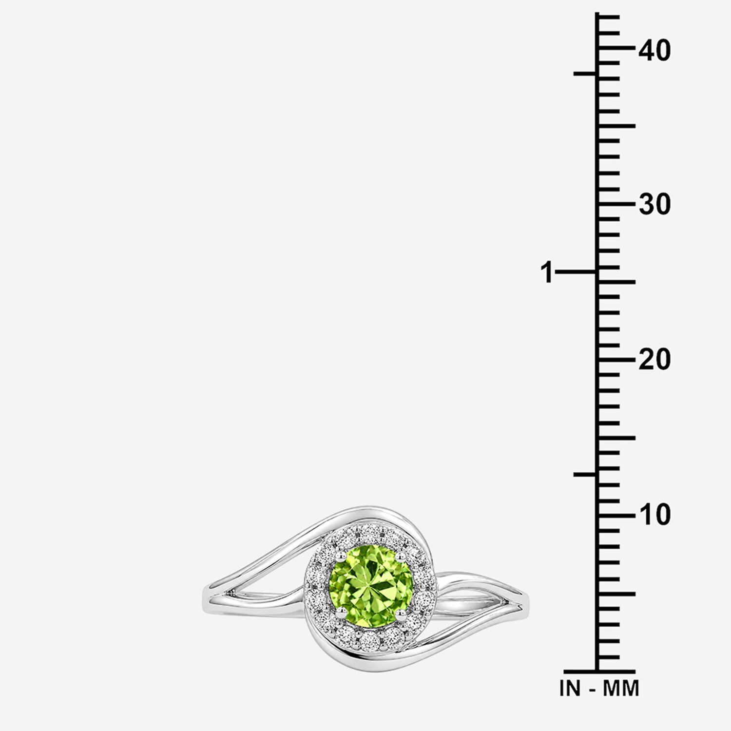 Limited Quantities! Womens Genuine Green Peridot Sterling Silver Round Halo Cocktail Ring