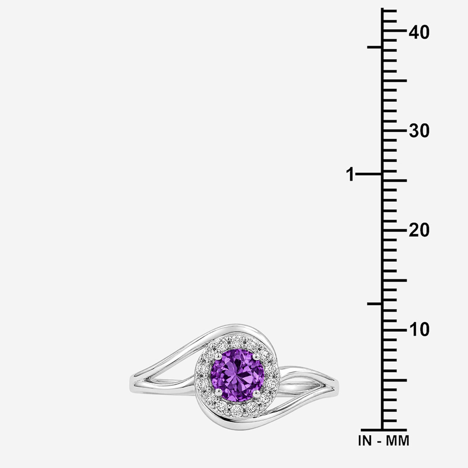 Limited Quantities! Womens Genuine Purple Amethyst Sterling Silver Round Halo Cocktail Ring