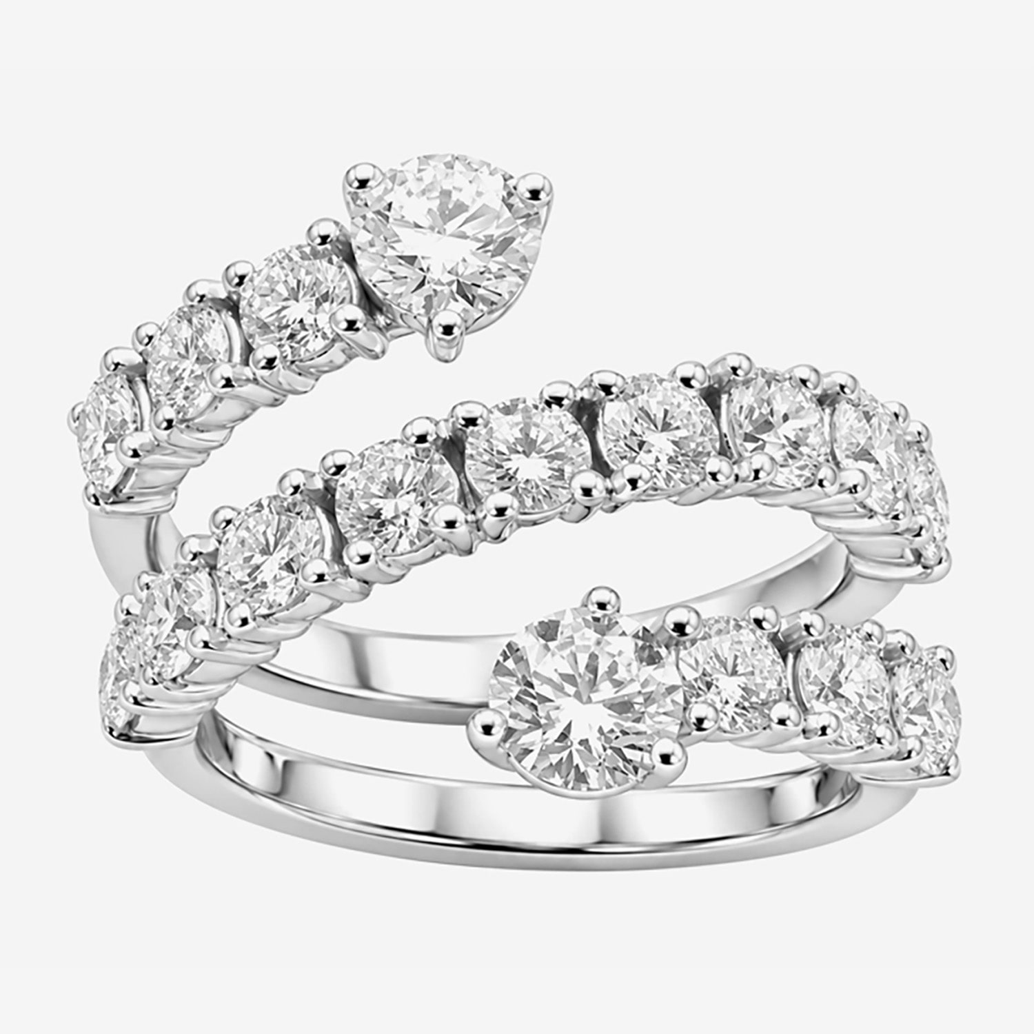 Limited Quantities! Womens 6MM 3 CT. T.W. Lab Grown White Diamond Sterling Silver Bypass  Band