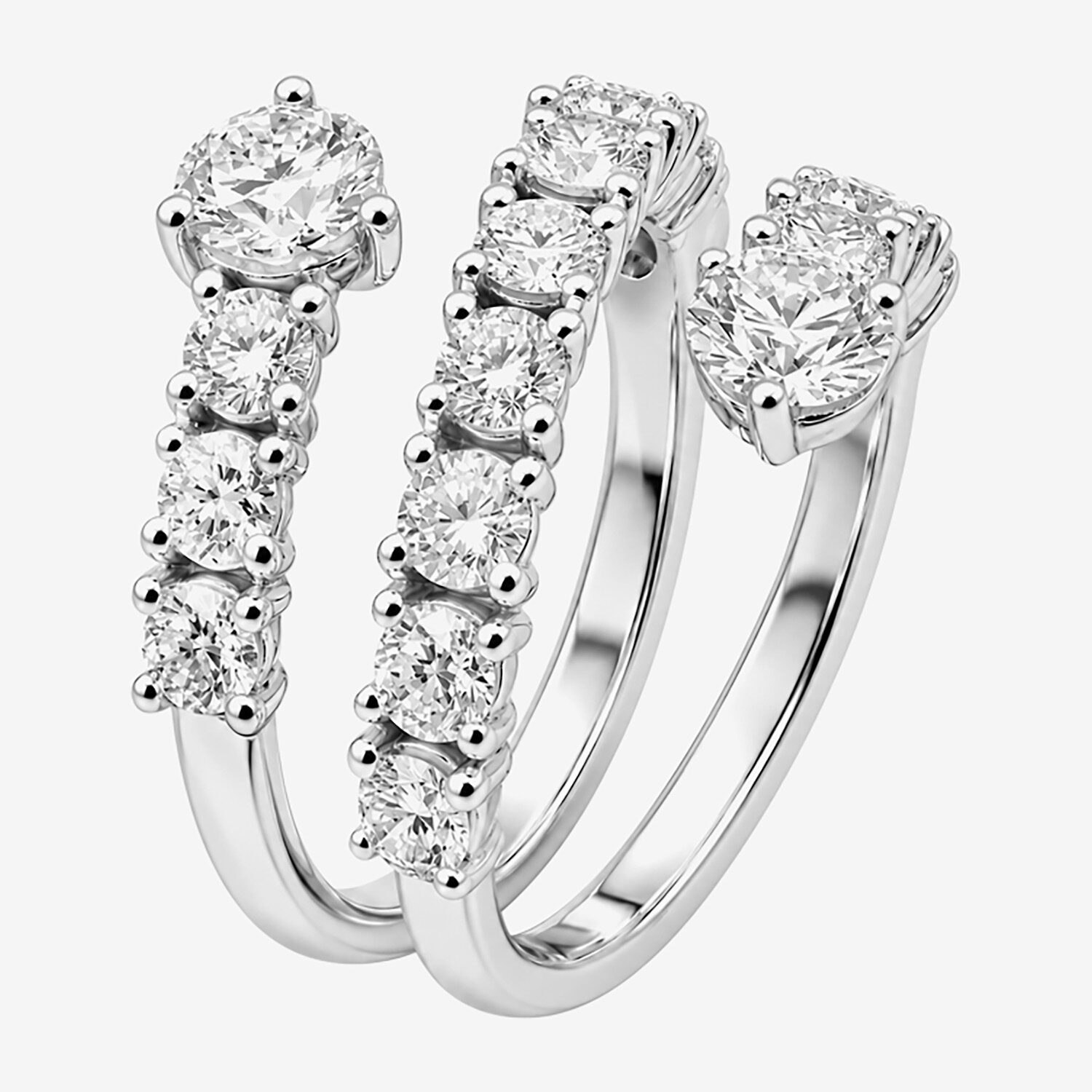 Limited Quantities! Womens 6MM 3 CT. T.W. Lab Grown White Diamond Sterling Silver Bypass  Band