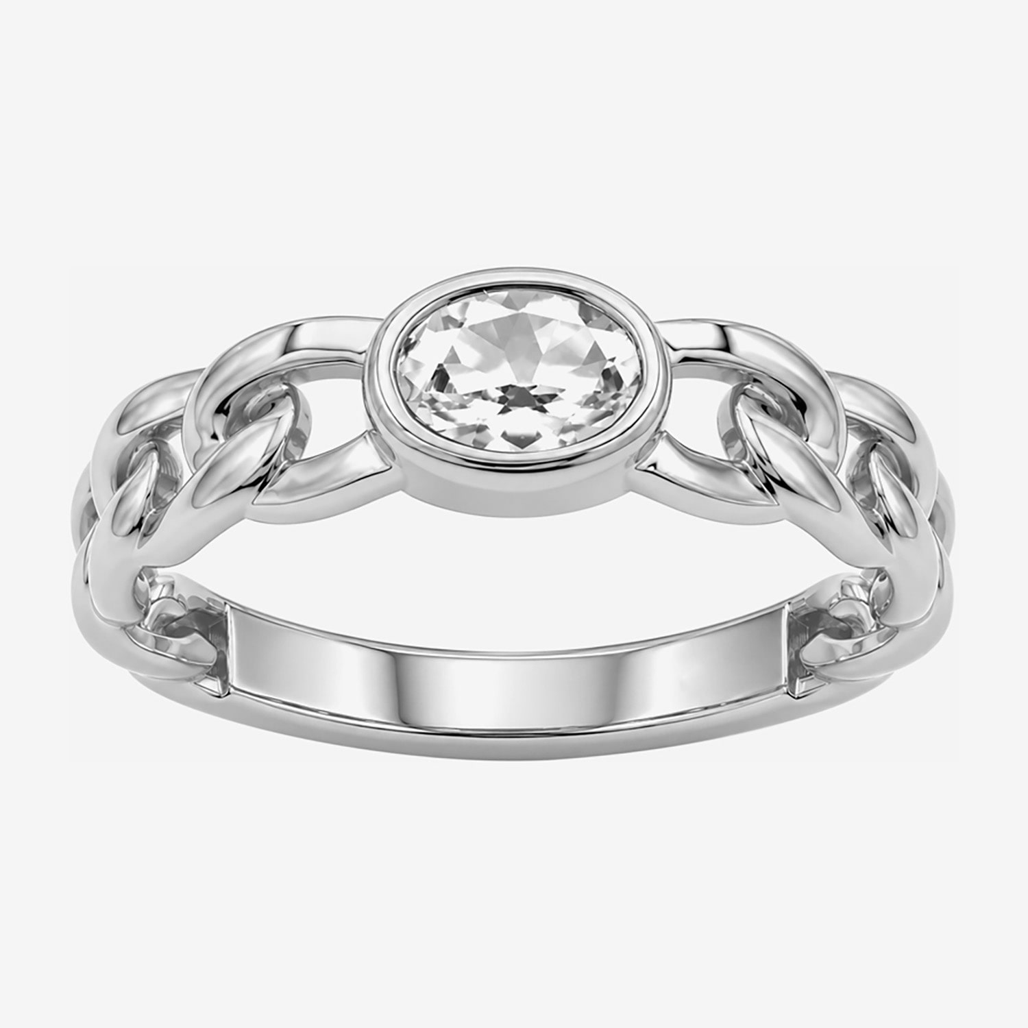 Limited Quantities! Womens Genuine White Topaz Sterling Silver Oval Solitaire Cocktail Ring