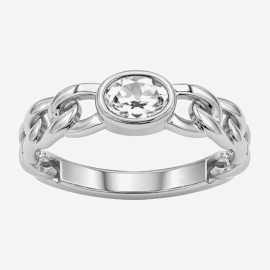 Limited Quantities! Womens Genuine White Topaz Sterling Silver Oval Solitaire Cocktail Ring